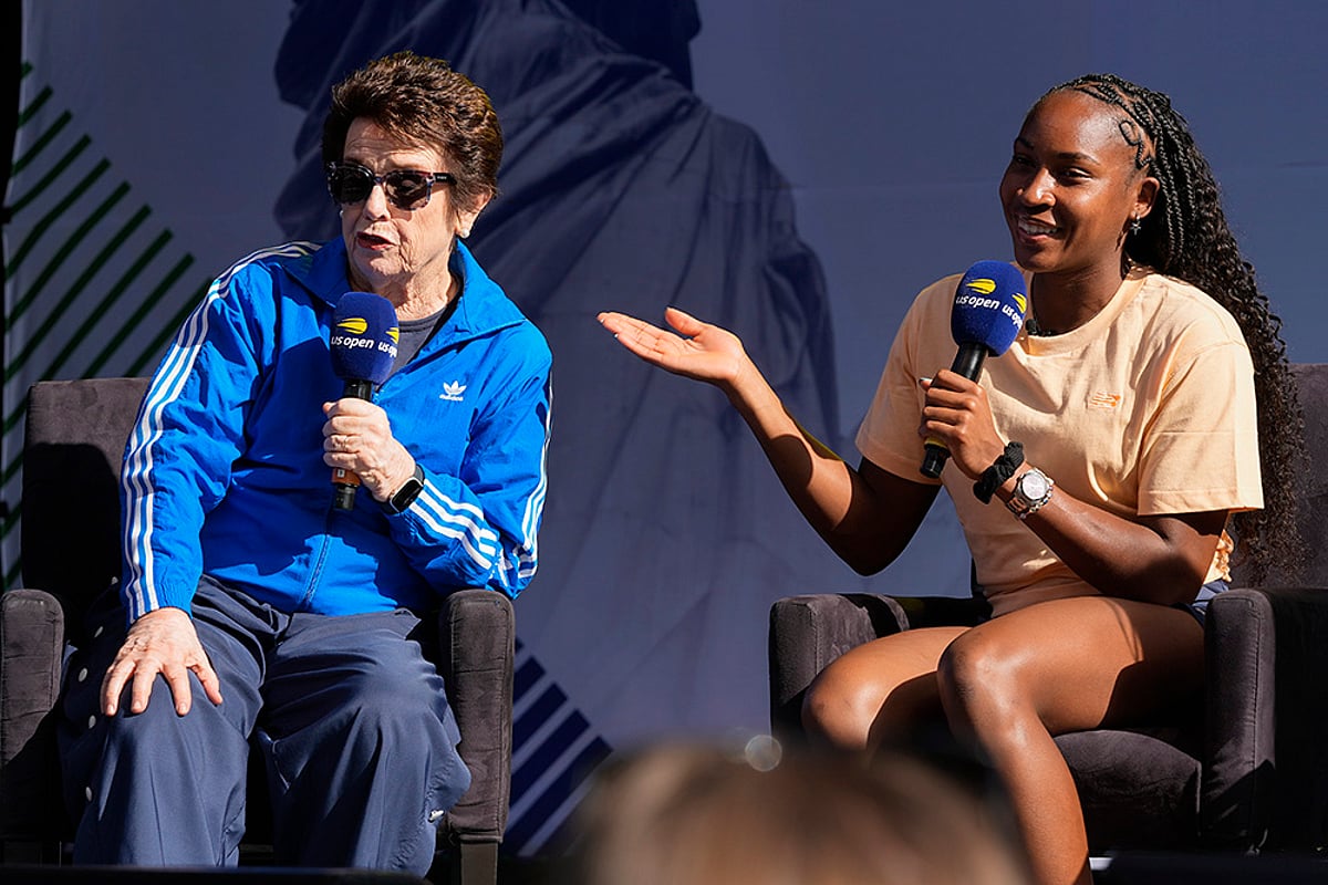 2024 US Open Tennis: Billie Jean King and Coco Gauff during the US Open Fan Week_1